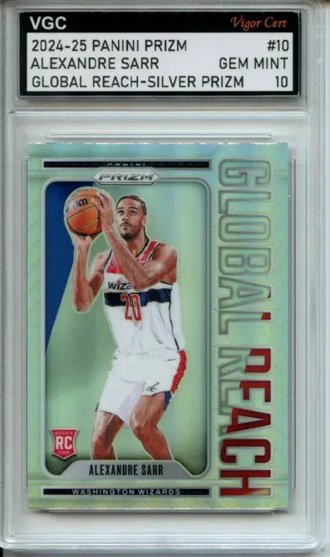 2024-25 PANINI PRIZM GLOBAL REACH-SILVER ALEXANDRE SARR RC VGC GEM MINT 10 IJ49