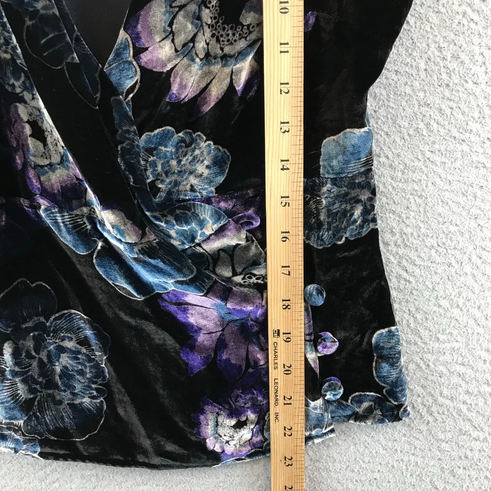 Top Odille Anthropologie mezcla seda terciopelo floral mujer talla 8 Foto 3 de 4