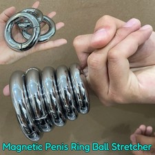 Magnetic Penis Ring Ball Stretcher Steel Penis Stretchers Weights Trainning Male