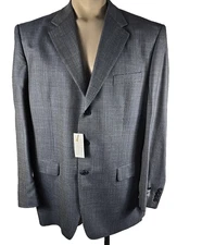 NWT - STUNNER! Marshall Fields Silk & Wool Blue Sport Coat Suit Jacket Sz 46L
