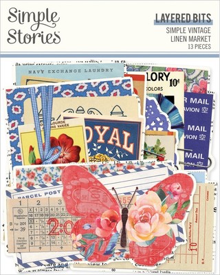 Simple Vintage Linen Market Bits & Pieces 13/Pkg-Layered 5A0022KC-1G5JK
