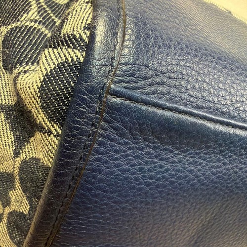 COACH Hand Bag Tote Purse Signature Denim Navy Authentic - Bild 9 von 24