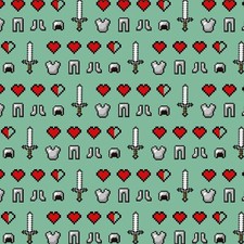 Minecraft Icons 18" x 21" fat quarter or 1/4 yd, fun print