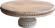 Large Round Wood Risers for Display, 12" Decorative White Wash, Natural