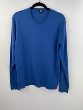 JW Anderson Merino Wool Sweater Blue Large Womens Crewneck Long Sleeve A58-06