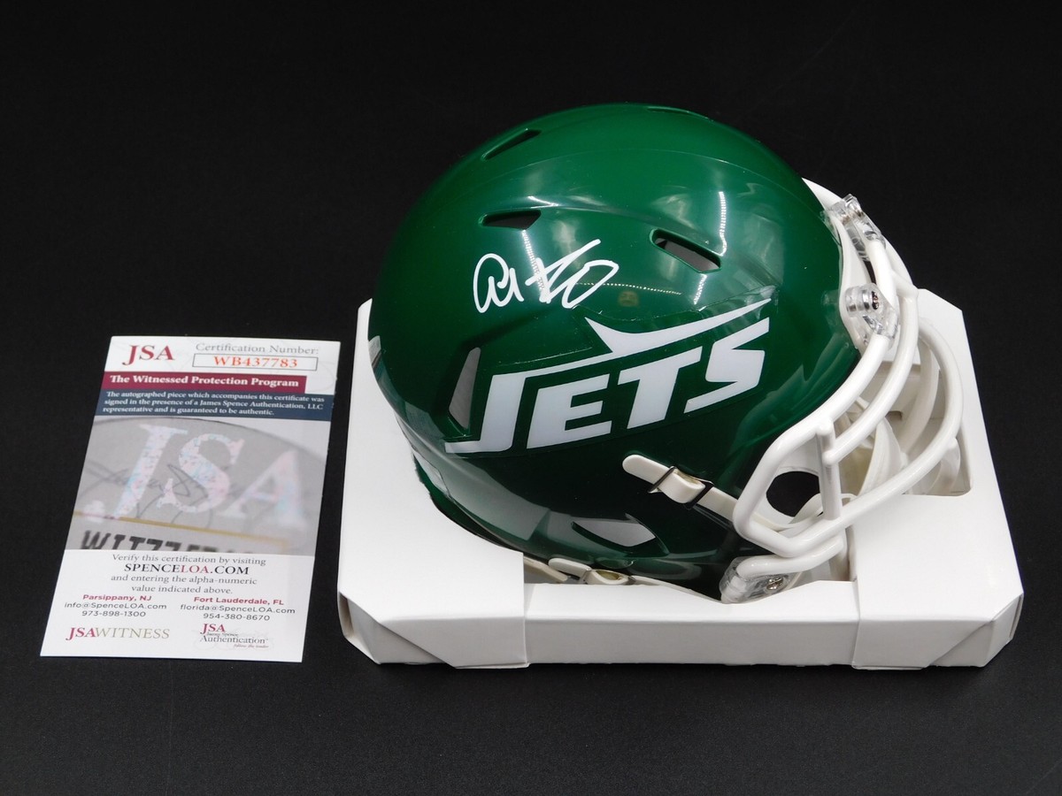 autographed football helmet values Al Toon Signed Autographed New York Jets Throwback Speed Mini Helmet JSA COA