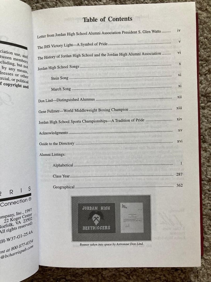 Jordan High School Sandy Utah Alumni Directory 1997, Beetdiggers eBay