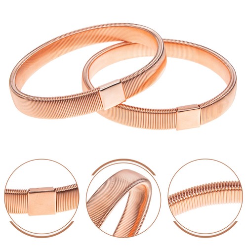 2 Pcs Wrist Cuff Spring Bracelet Miss Mens Jewelry Stretchy Sleeve Bands - 第 6/12 張圖片