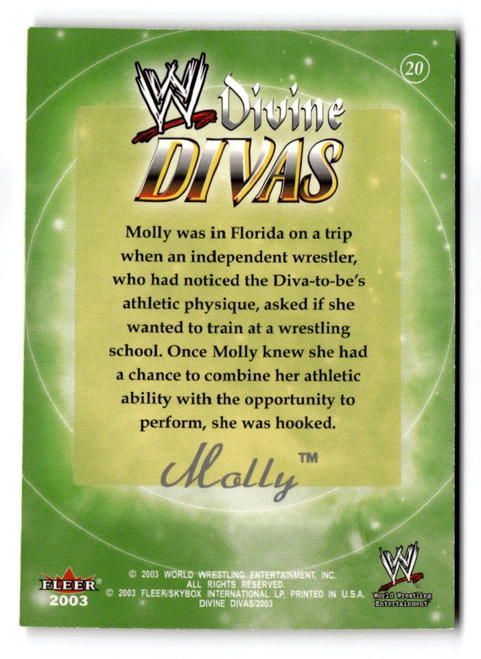 2003 Fleer WWE Divine Divas Molly Holly 20 Pro Wrestling Card WWF - Image 2 of 2