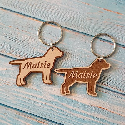 Personalisierter Labrador Schlüsselanhänger aus Holz Geschenk für Sie, Hundemama, Hundepapa