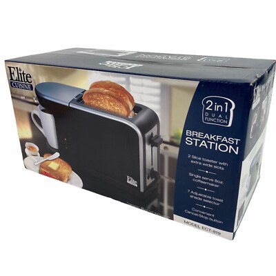 Elite Cuisine Maxi-Matic 2-in-1 Dual Function Breakfast Station Toaster & Coffee