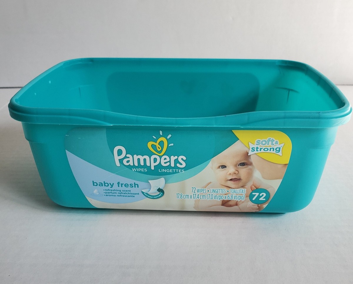 Pampers Baby Fresh NO LID Wipes Dispenser Empty Container Bottom Only Blue  Green