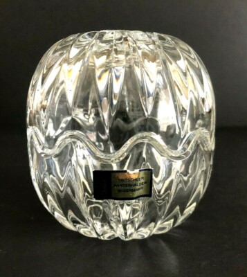 Vintage Tritschler Winterhalder 24% Lead Crystal Lidded Trinket Bowl 3 3/8'' Tall