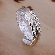 925 STERLING SILVER PLATED ADJUSTABLE FINGER RING FOR WOMEN  NOT TOE RING