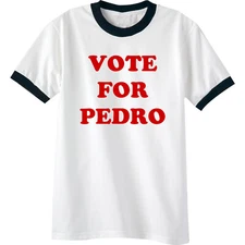 Vote for Pedro Short Sleeve Ringer T-Shirt - Adult Small - 4XL - Free Shipping