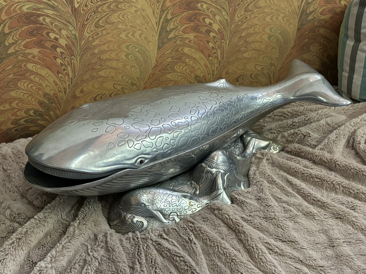 Arthur Court Whales 1979 Aluminum Ice Bucket Tureen Server