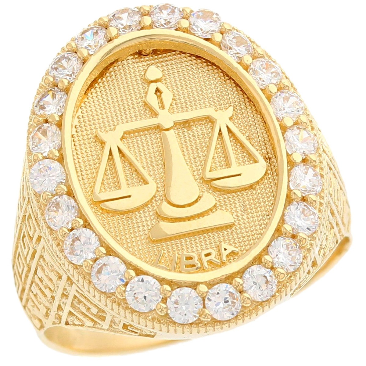 JackAni 10k or 14k Yellow Gold Zodiac Libra Oval Halo CZ JackAni 10k or 14k Yellow Gold Zodiac Libra Oval Halo CZ