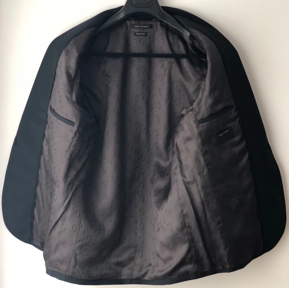 Nova Jaqueta Marc Jacobs $1400 Preta Smoking Blazer de Lã/Mohair Masculina Itália UE48/EUA38 - Imagem 4 de 4
