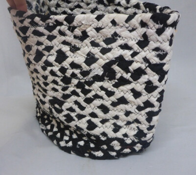 Geflochtener Korb Shared Earth Baumwolle Schwarz Weiß Pflanztopf Aufbewahrung Halter 25cm/10''