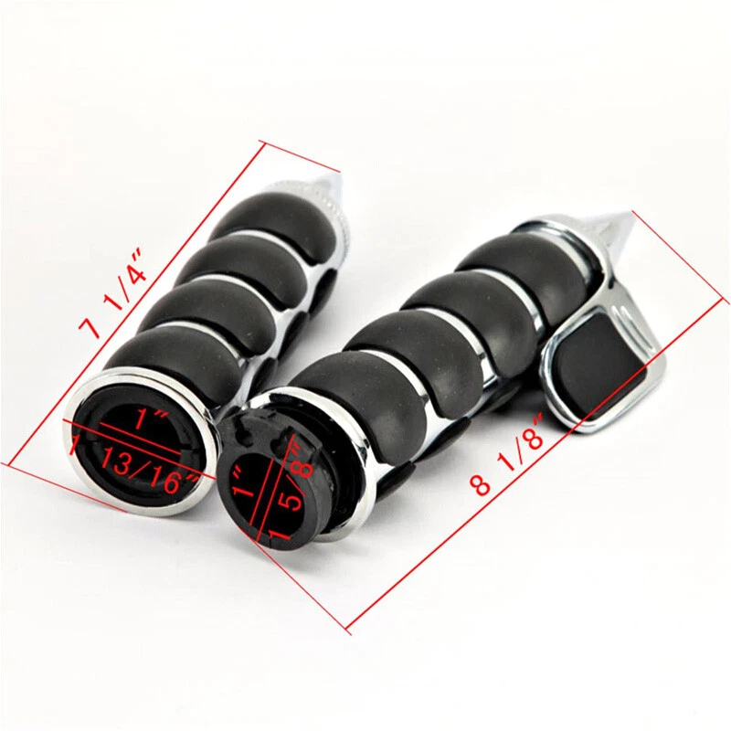 For Yamaha Road Star XV 1600 1700 Midnight Silverado 1" Handle Bar Hand Grips - Image 2 of 4