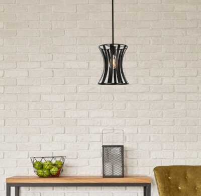 Chandelier Light Fixture Pendant Black Mid-century Modern Living or Dining Room