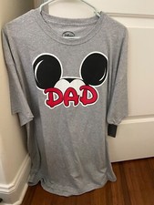 Mens Disney Mickey Mouse Dad logo gray shirt 2XL NEW