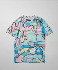 Rare Men Neo World Allover Print "Fresh Prince Inspired" Graphic Tee Large
