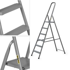 STEEL 6-STEP HOUSEHOLD LADDER 125 KG