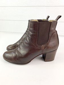 frye block heel leather booties