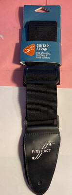 First Act Black Adjustable Guitar Strap NWT