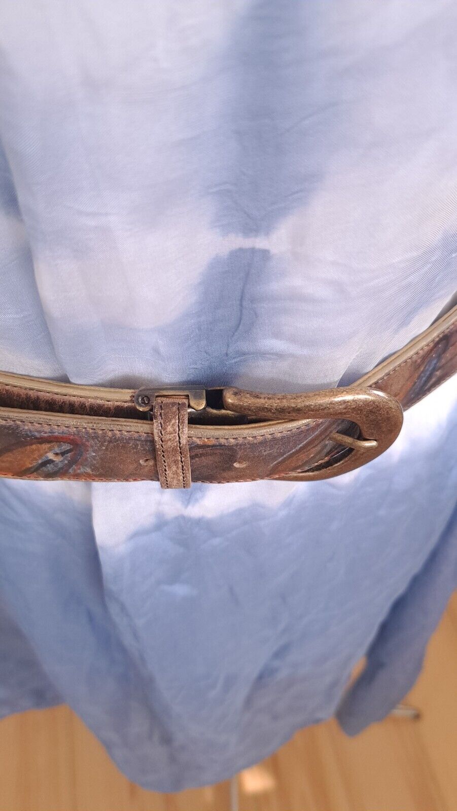 VTG Jane Yoo Lt Brown Art to Wear Belt w/ Antique… - image 15