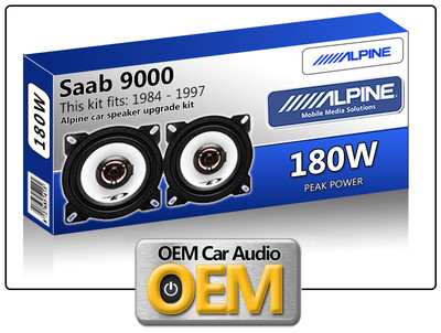 Saab 9000 Rear Hatch speakers Alpine 4'' 10cm car speaker kit 180W Max Power