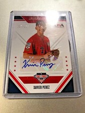 2020 XAVIER PEREZ AUTOGRAPH  STARS & STRIPES 16U NATIONAL TEAM CARD 119/184