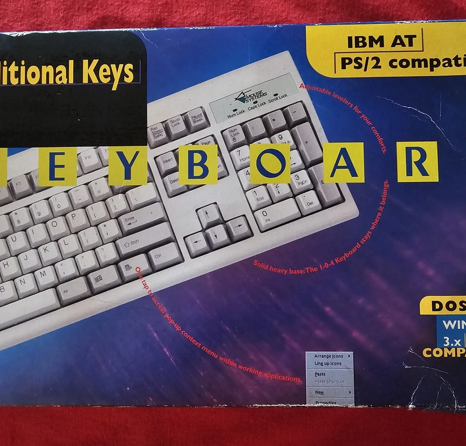 Mouse Systems 104 Key Keyboard KWD-203 Vintage AT PS/2 New In Box - Image 4 of 4