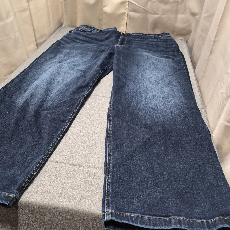 Pantalones de mezclilla para mujer KUT from the Kloth Plus tiro alto pierna ancha dobladillo limpio fortaleza 22 W Foto 2 de 4