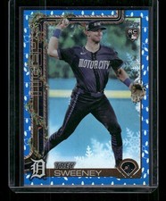 2025 Topps Holiday Trey Sweeney Blue Metallic Holiday Lights #H172