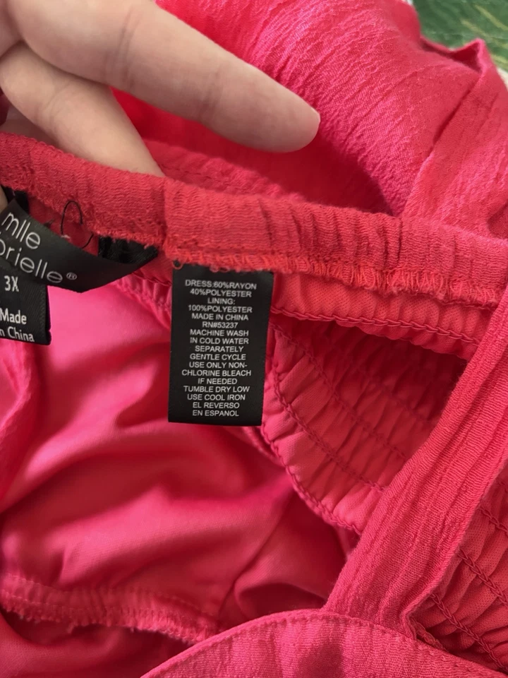 Mono para mujer Mlle Gabrielle talla 3X rojo cuello en V sin mangas informal botón delantero Foto 4 de 4