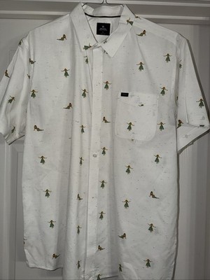 Rip Curl Men s Button Short Sleeve Hula Girl Hawaii Shirt Sz XL