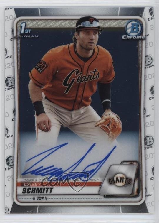 2020 Bowman Draft Chrome Draft Picks Auto Casey Schmitt #CDA-CS Auto 0na3