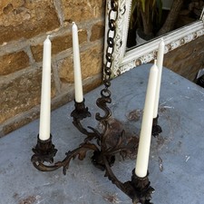 Ornate Bronze Vintage French Hanging Candelabra