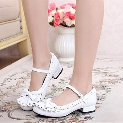 EUR 38 Runde Zehen Mary Jane Flach Halbschuhe Sweet Bogen Buckle Strap Pumps