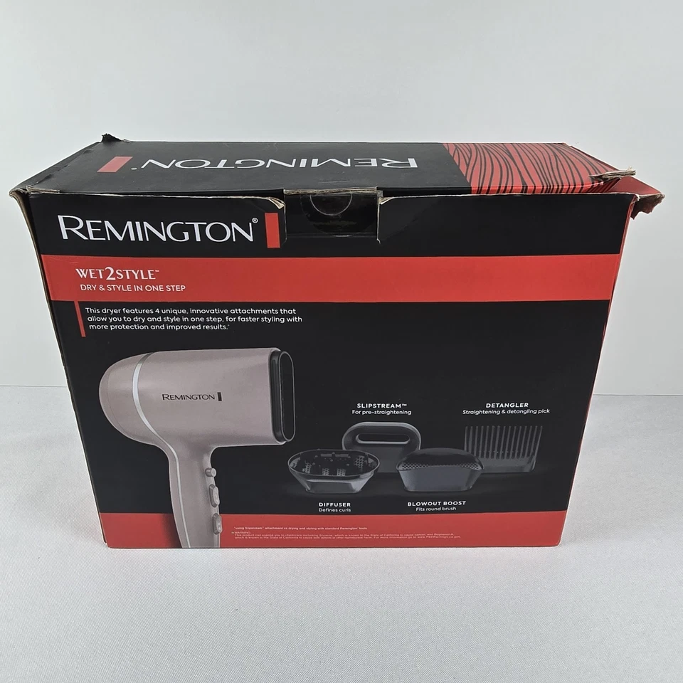 Remington Pro Wet2Style Hair Blow Dryer D20A Pink with 3 attachments Ceramic Dry - Image 3 of 4