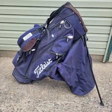 READ Titleist 7 Way Golf Stand Bag With Shoulder Strap Blue 9 Pockets