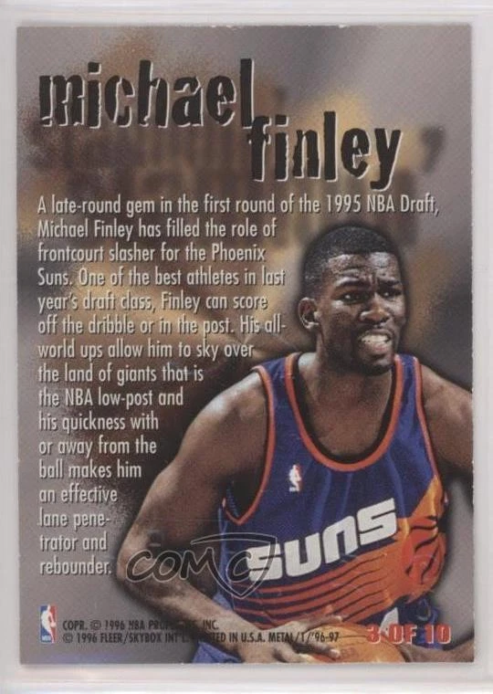 1996-97 Fleer Metal Steel Slammin' Michael Finley #3 - Image 2 of 2