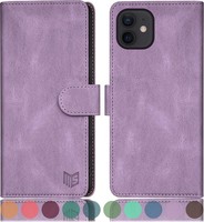 HandyhüLle Flip Cover PU Leder Rfid Schutz FüR Iphone 11 6,1 Zoll Flieder Lila