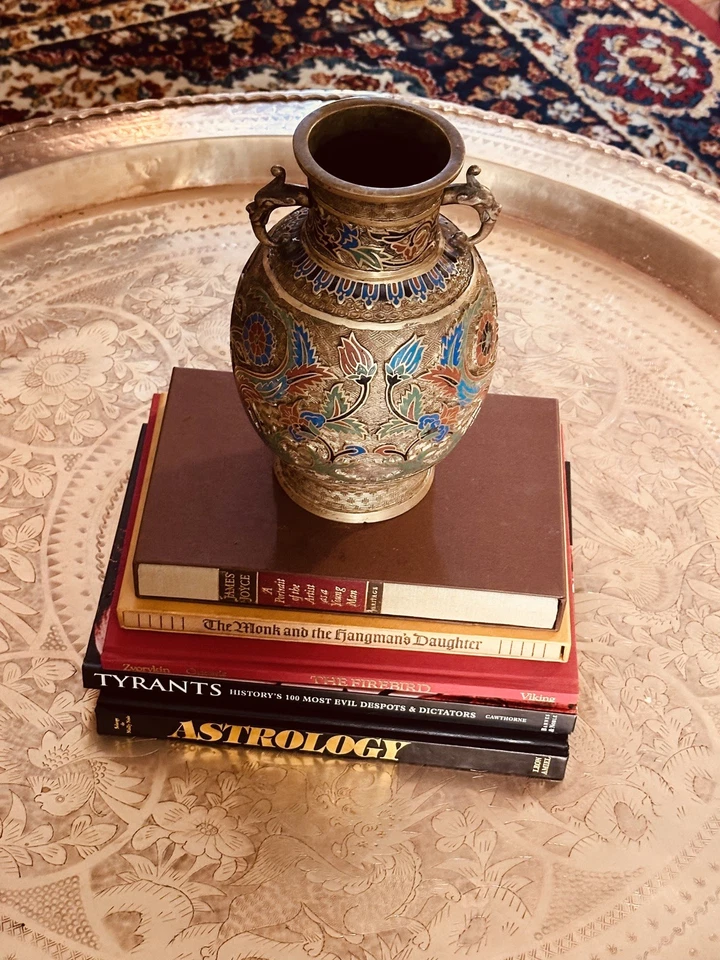 Antique Japanese Metal Champlevé Vase/Enamel Urn/Pot/Flower Vase/Enamel Art - Image 2 of 4