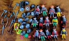 VINTAGE PLAYMOBILE KNIGHTS/HELMETS/WEAPONS - LARGE LOT