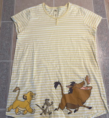 Disney Store Simba, Timon, Pumbaa  Nightshirt Nightgown Women The Lion King XL