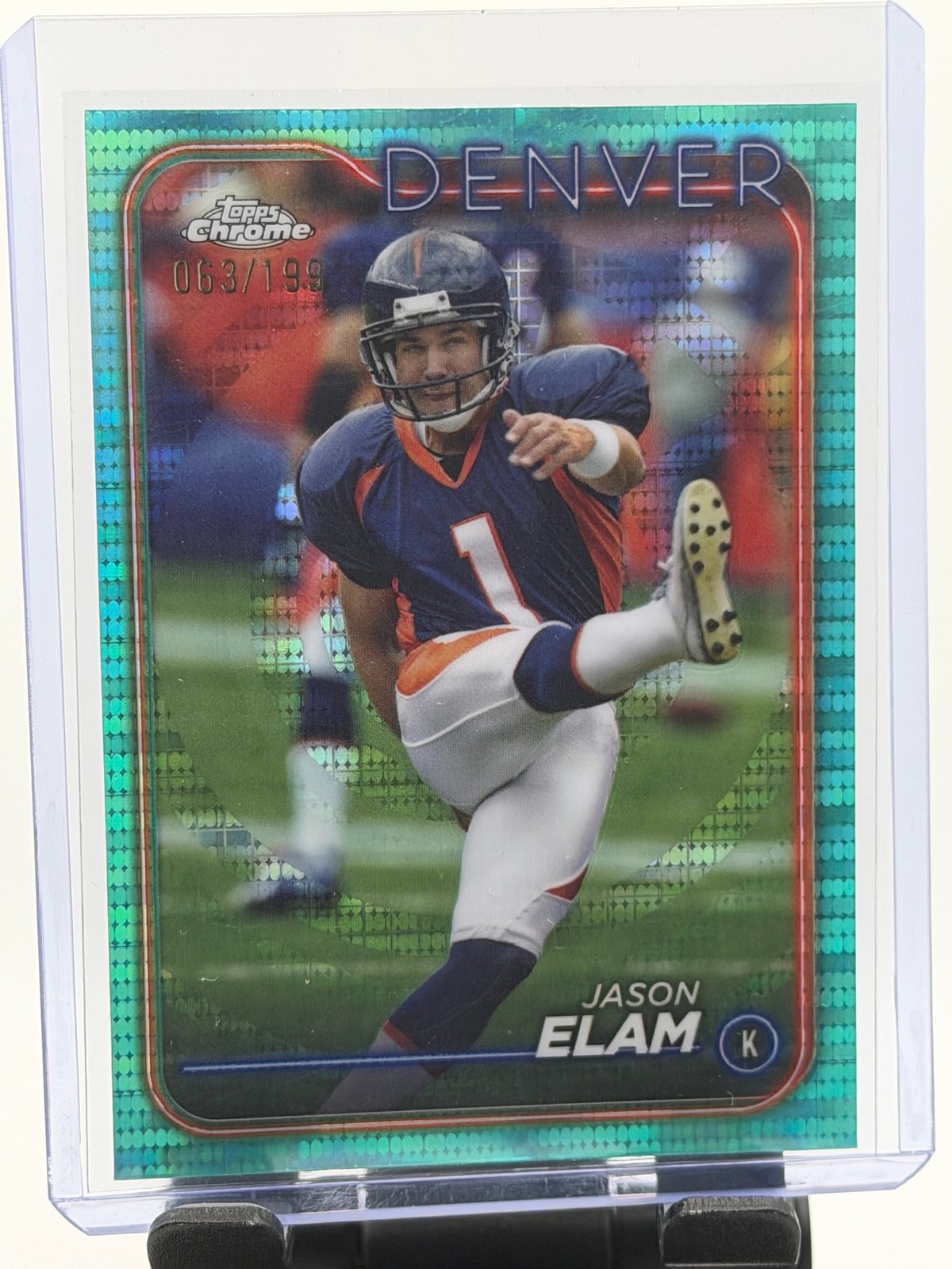 2024 Topps Chrome #65 Jason Elam Aqua Refractor #/199