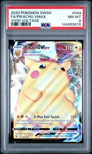 144869676 Pikachu VMAX 2020 Pokemon Sword & Shield Vivid Voltage #044 PSA 8